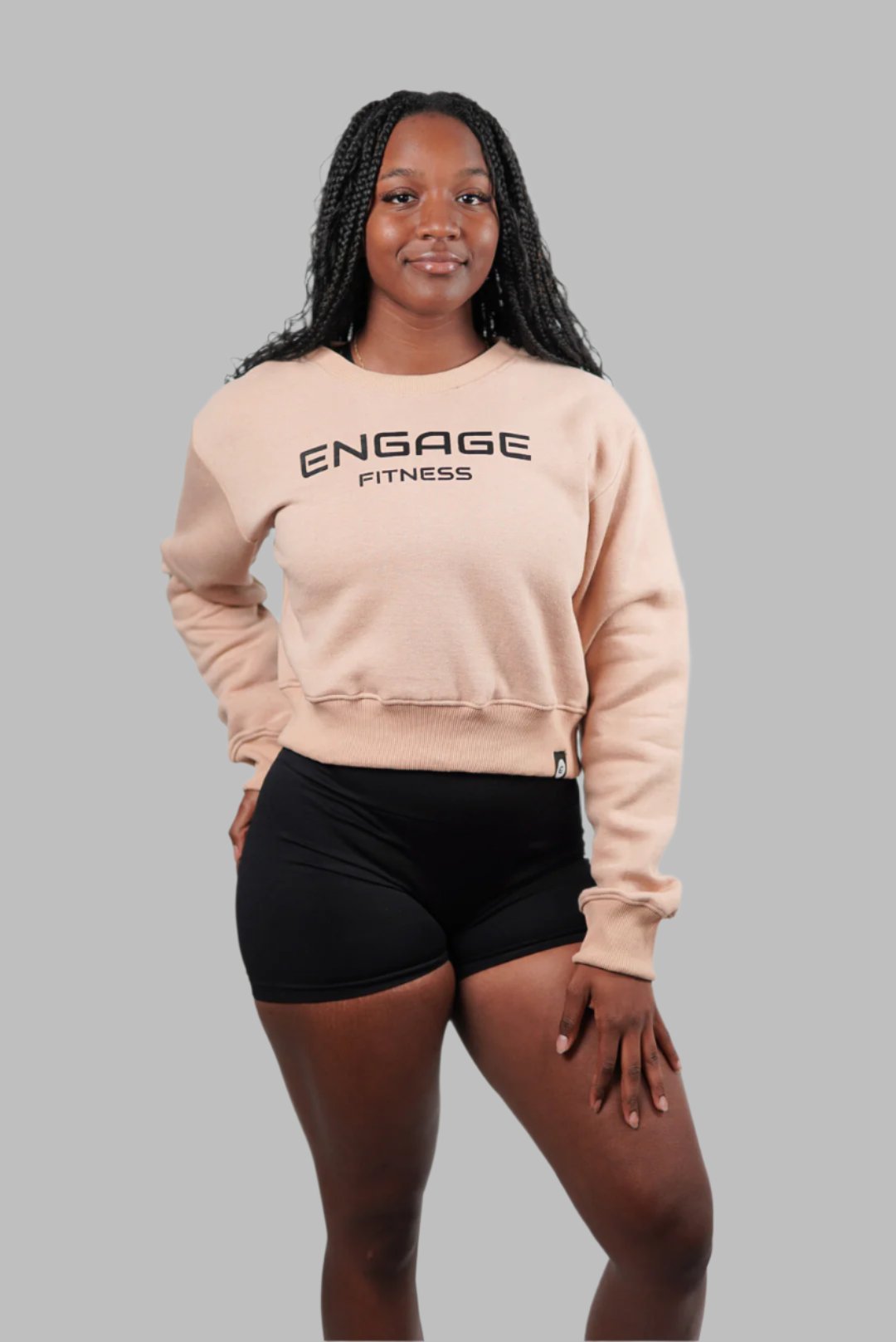 Female Cropped Crewneck Sand