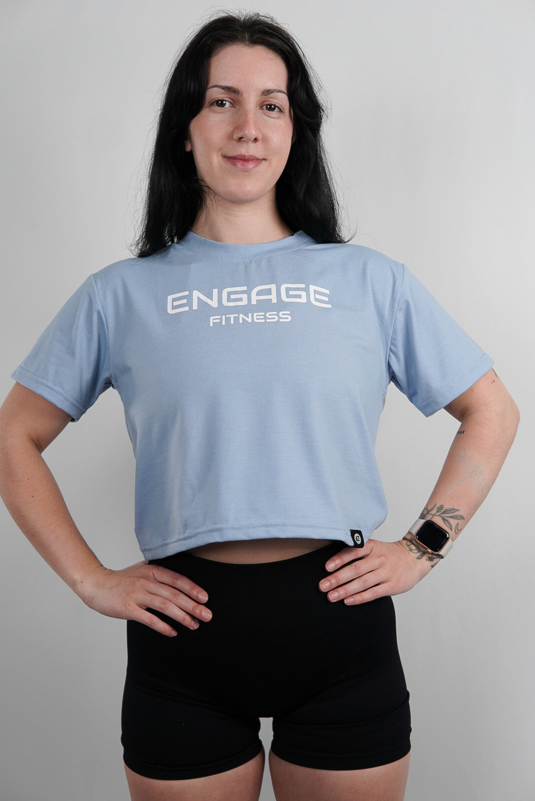 Female Cropped Tee Sky Blue