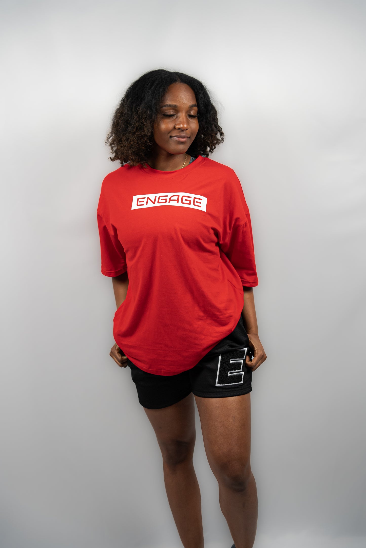 Essential Oversized Tee Ruby Red