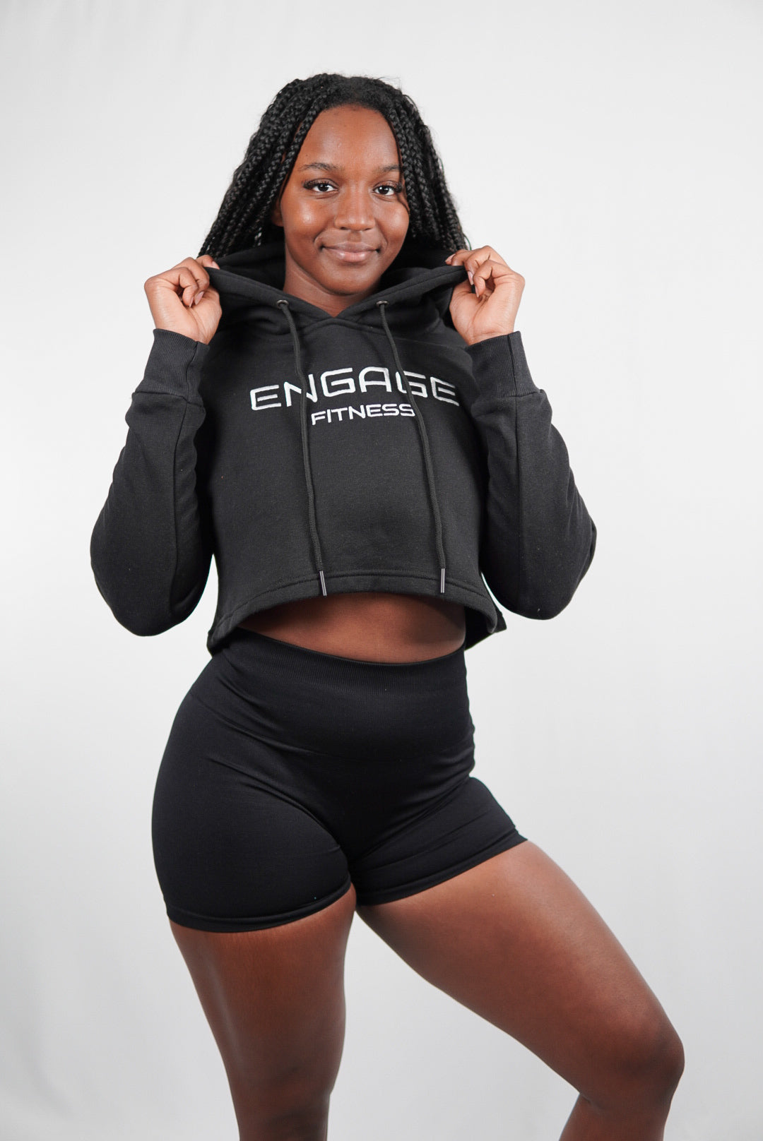 Women’s Performance Cropped Hoodie Black