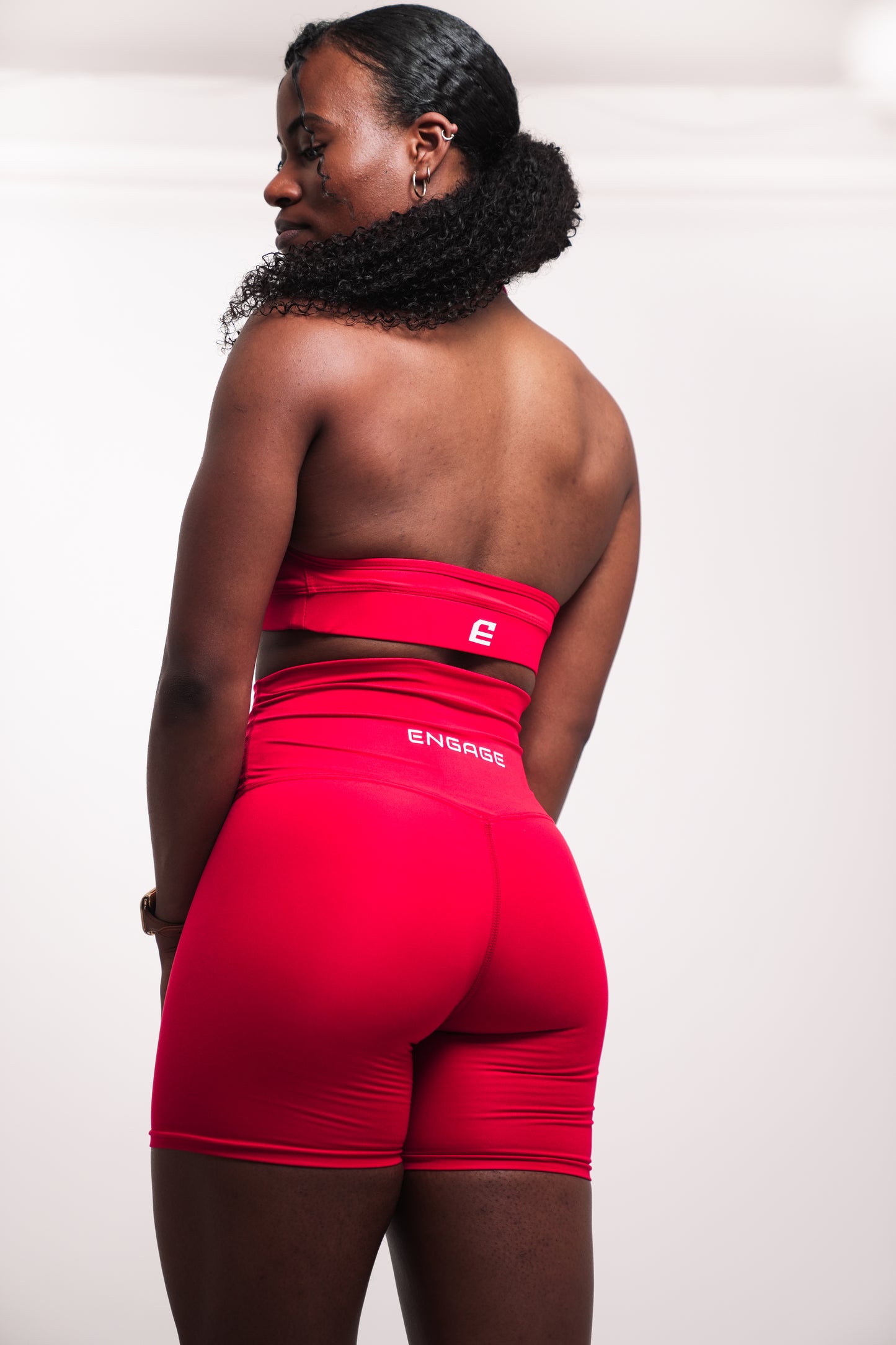 Female Dynamic Halter Sports Bra Cherry