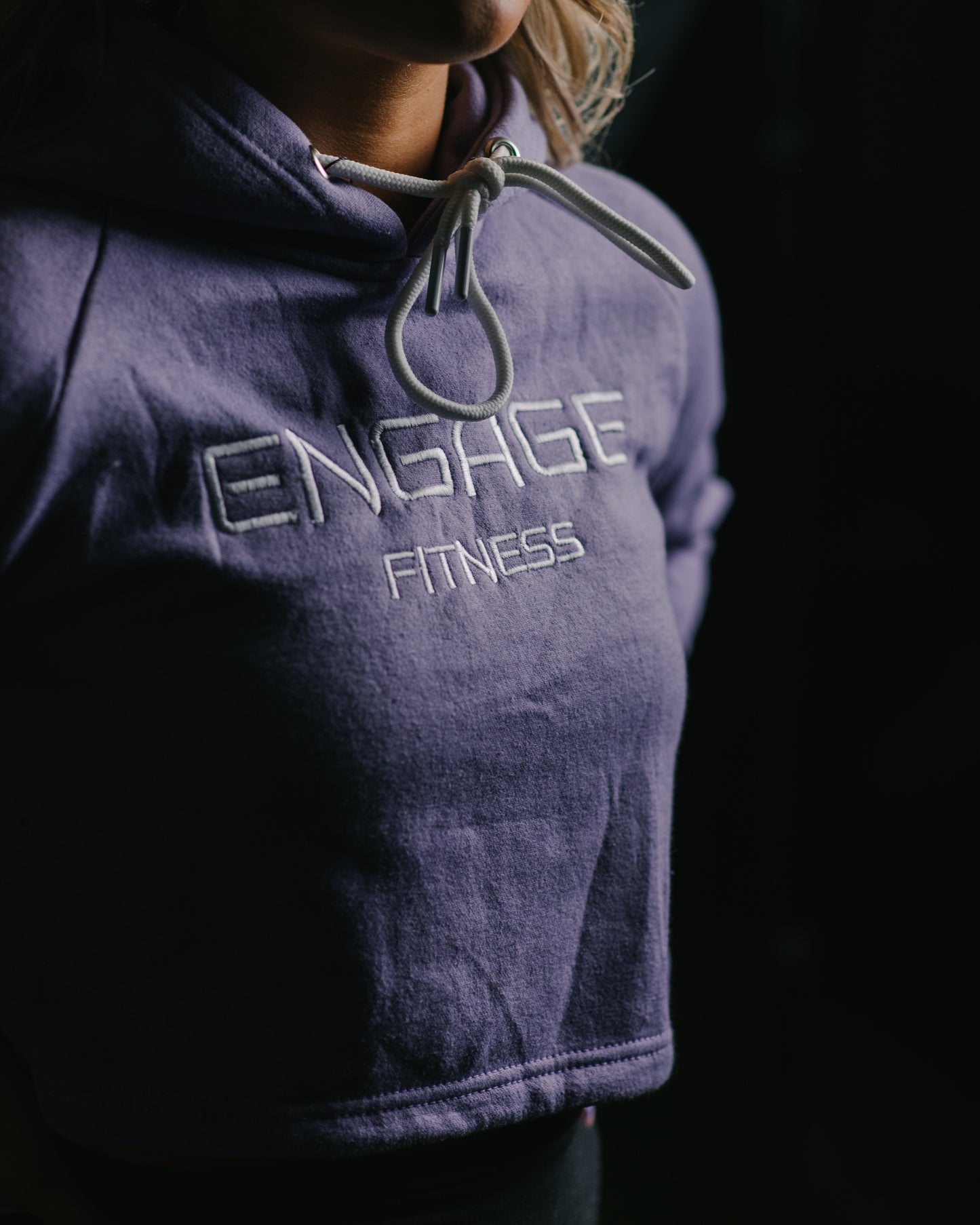 Female Performance Cropped Hoodie Lavender