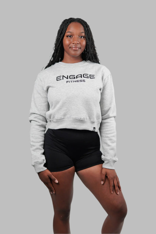 Female Cropped Crewneck Light Grey