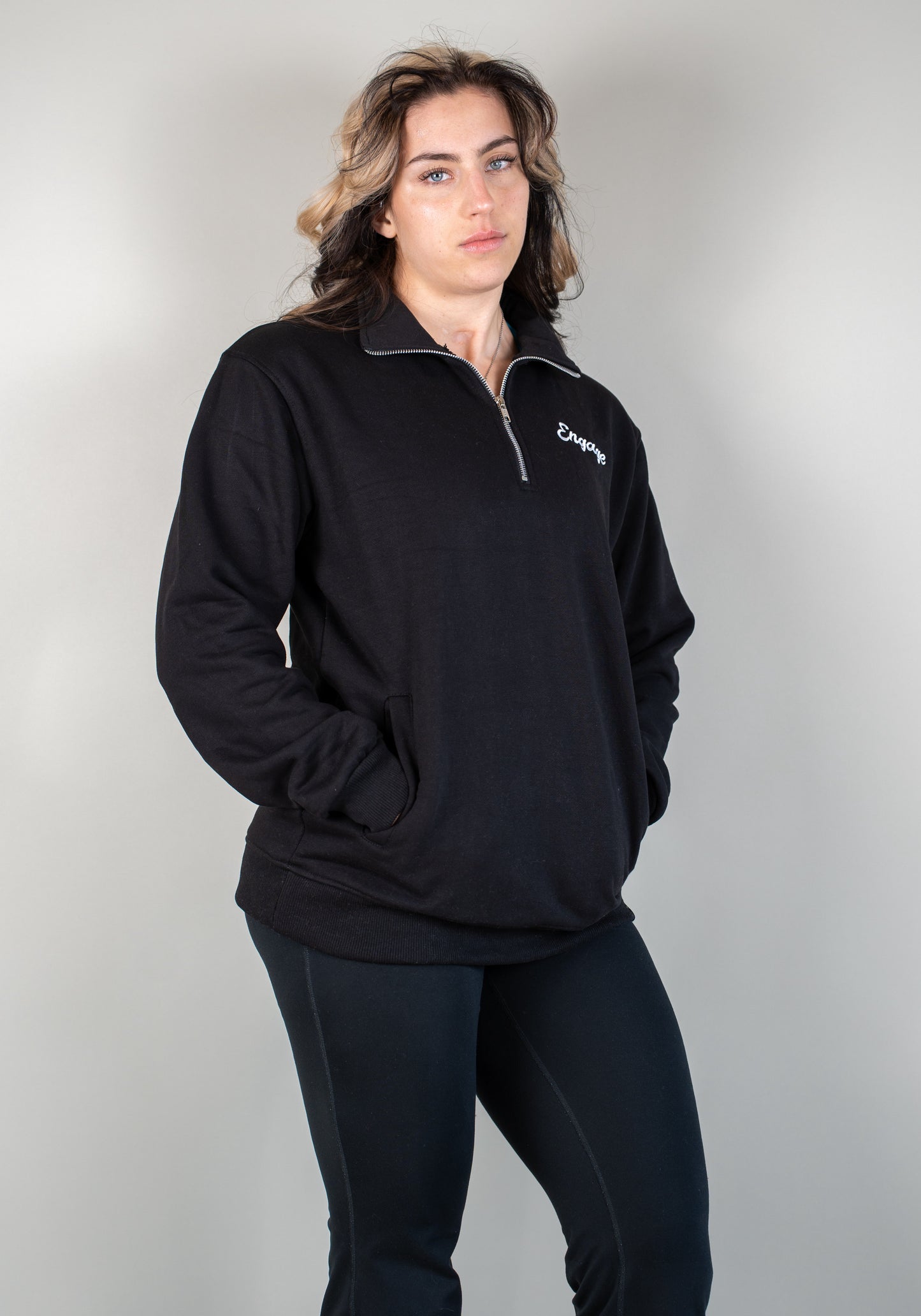 Legacy Quarter Zip Sweater Black