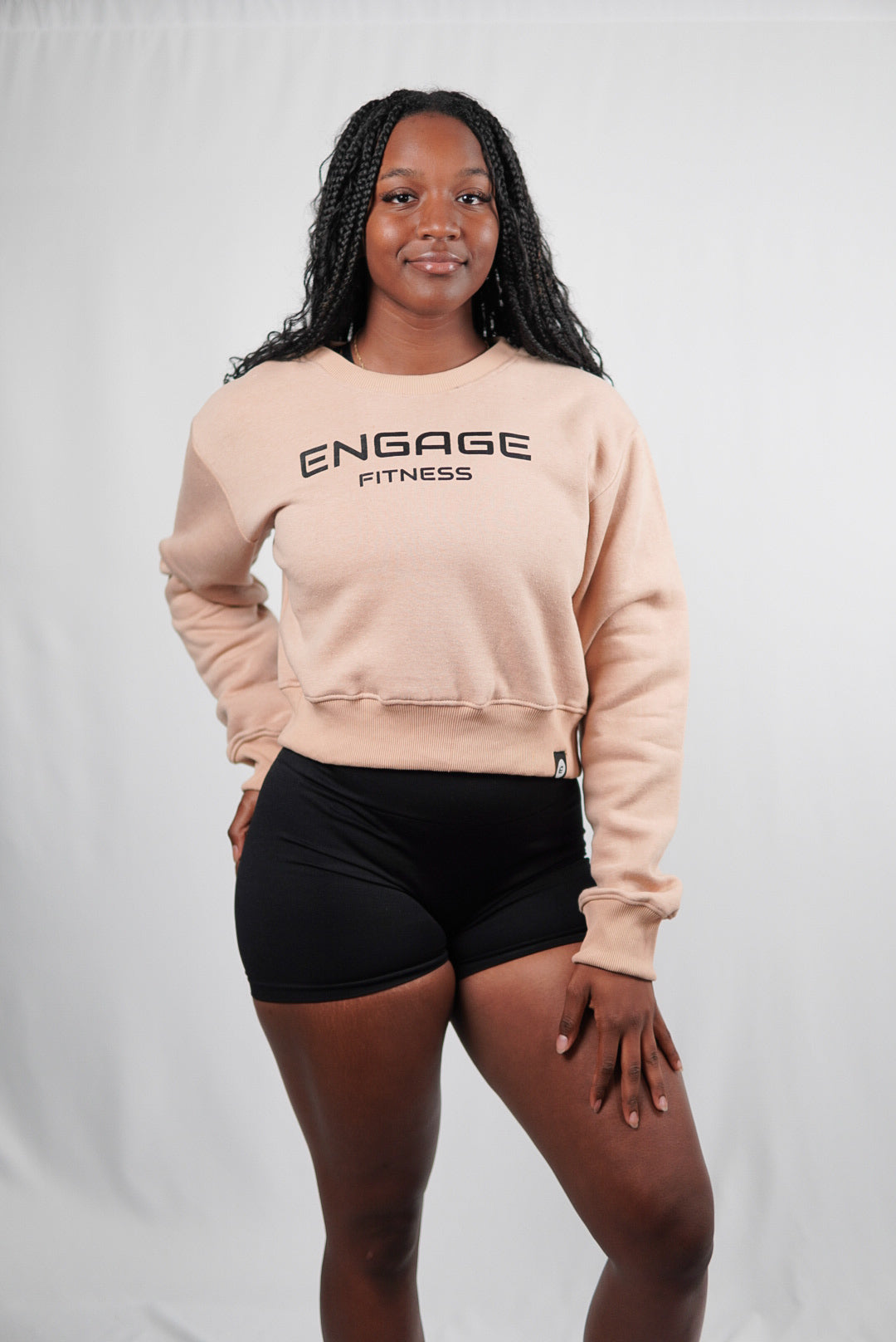 Female Cropped Crewneck Sand