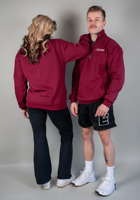 Legacy Quarter Zip Sweater Maroon