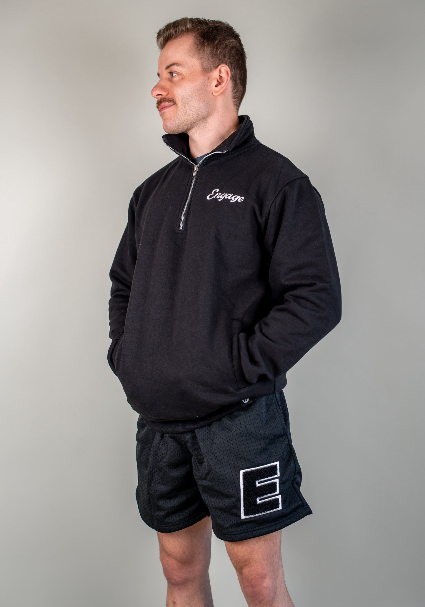 Legacy Quarter Zip Sweater Black