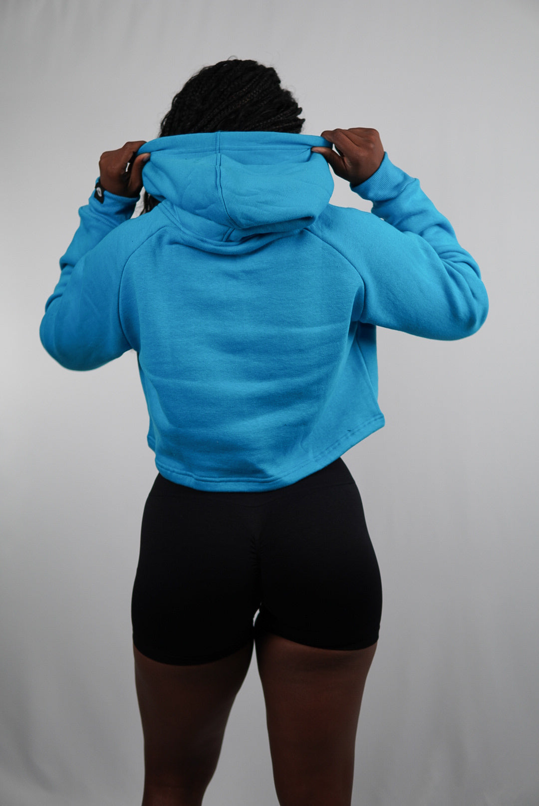 Female Performance Cropped Hoodie Teal