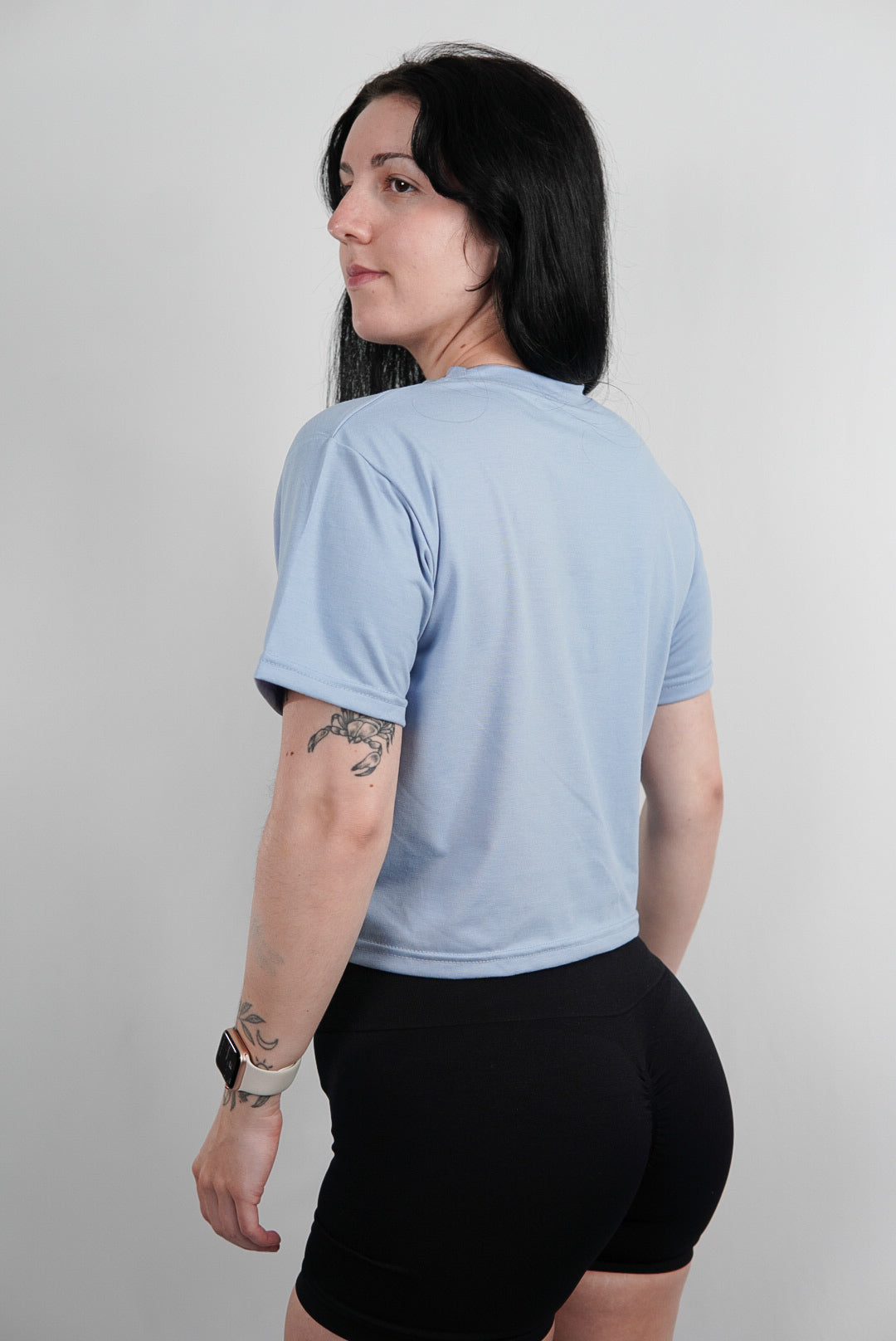 Female Cropped Tee Sky Blue