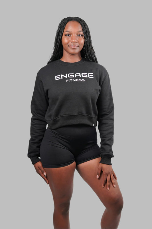 Female Cropped Crewneck Black