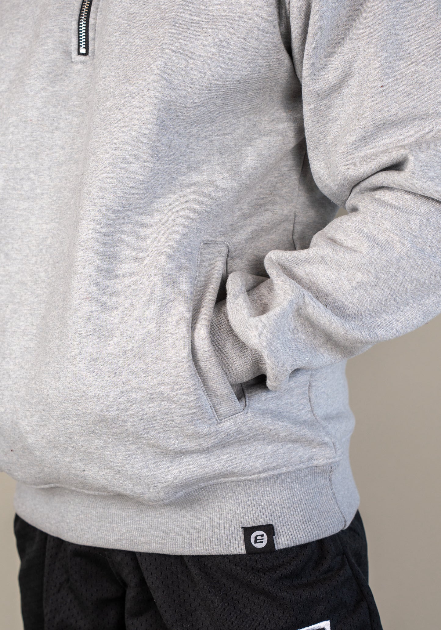 Legacy Quarter Zip Sweater Stone Grey