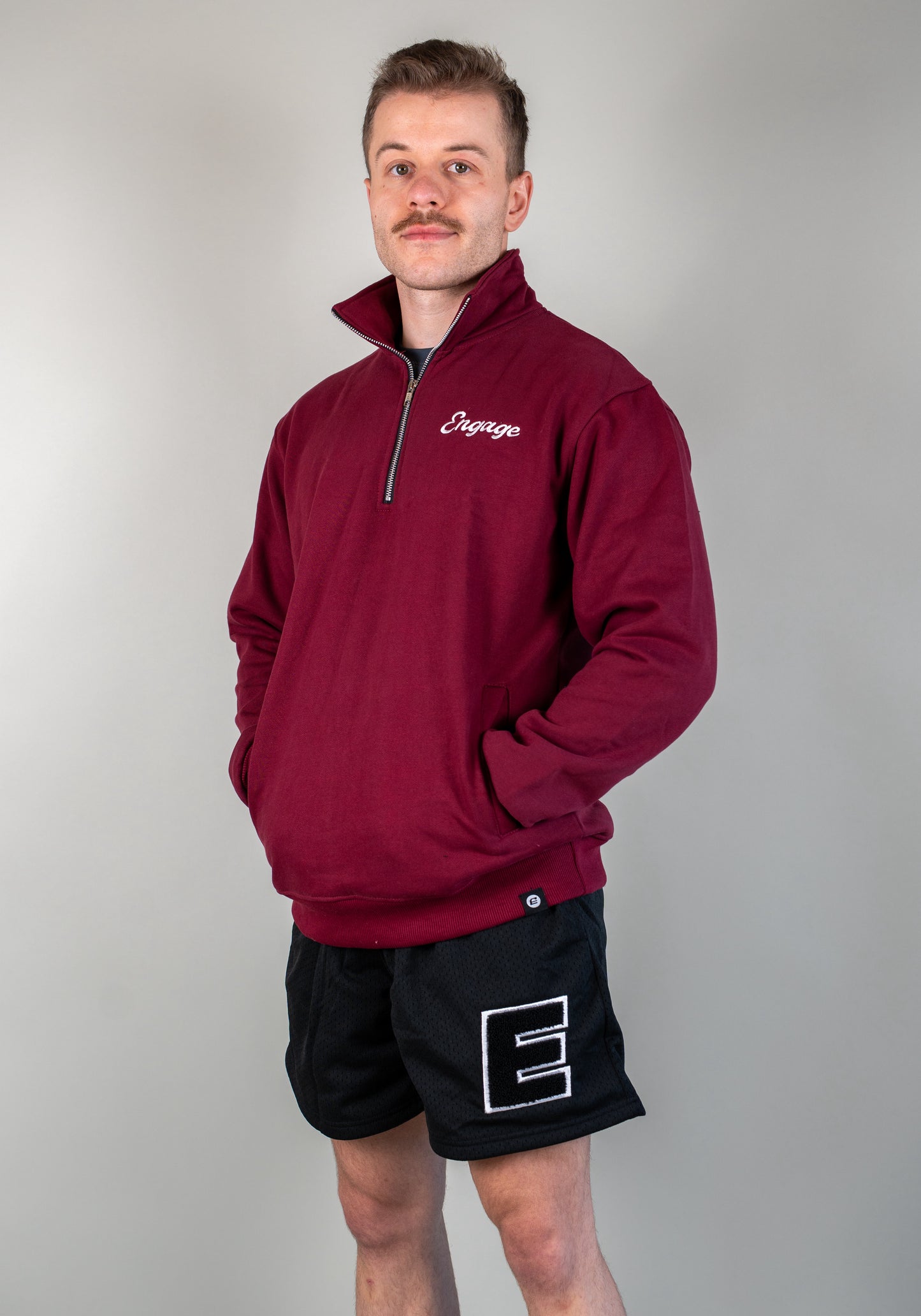 Legacy Quarter Zip Sweater Maroon