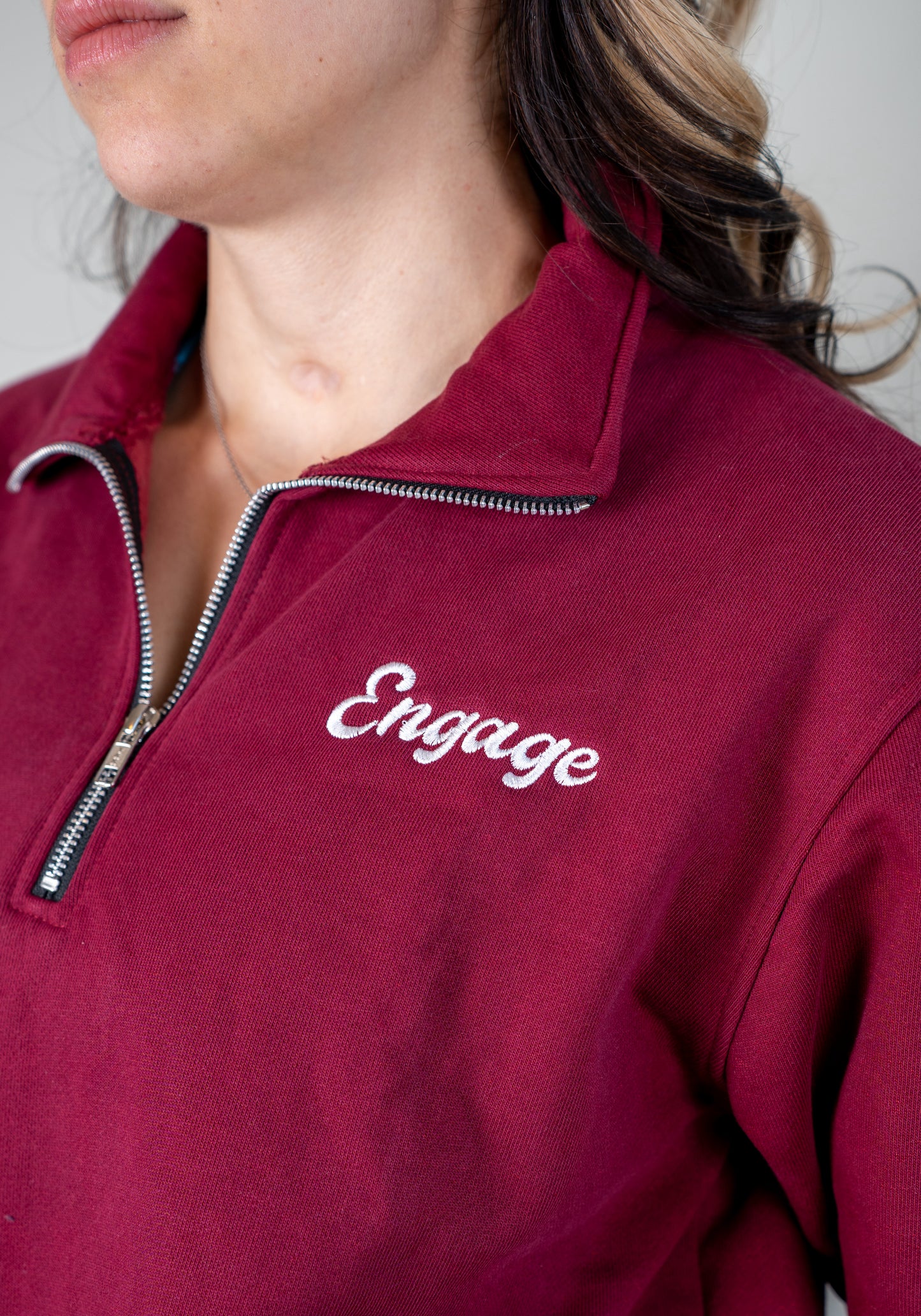 Legacy Quarter Zip Sweater Maroon
