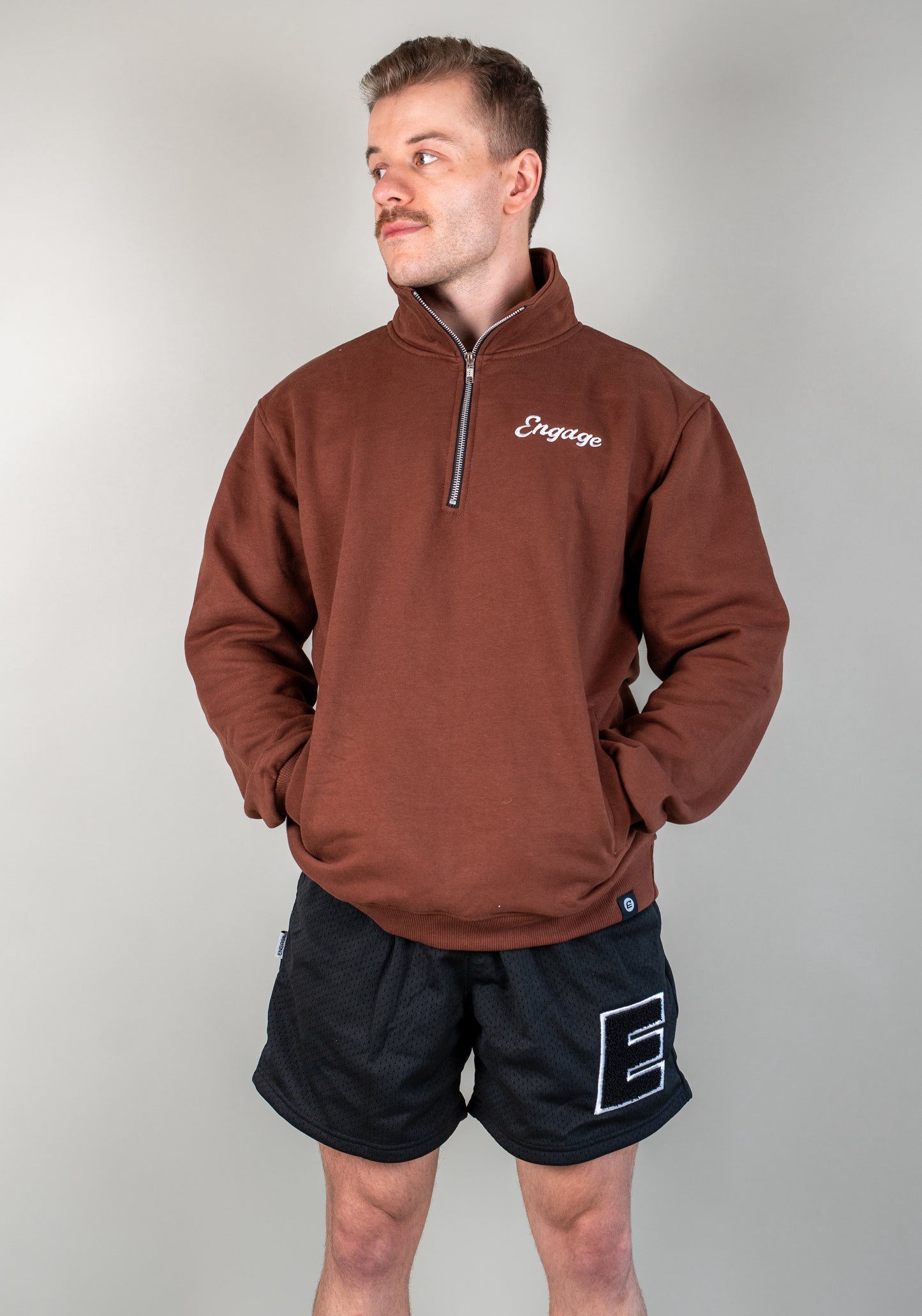 Legacy Quarter Zip Sweater Russet