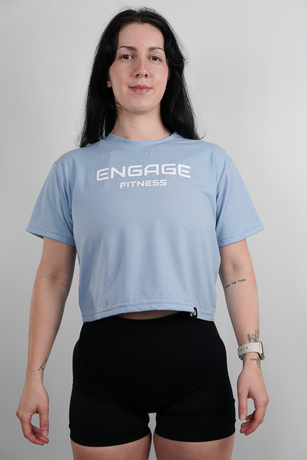 Female Cropped Tee Sky Blue