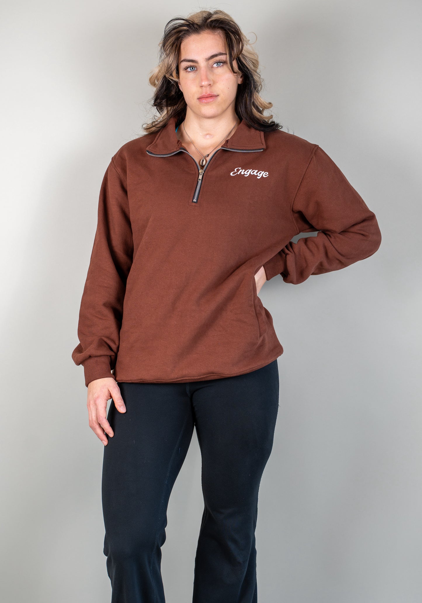Legacy Quarter Zip Sweater Russet