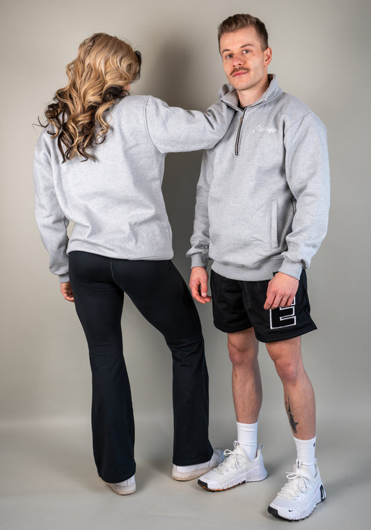 Legacy Quarter Zip Sweater Stone Grey