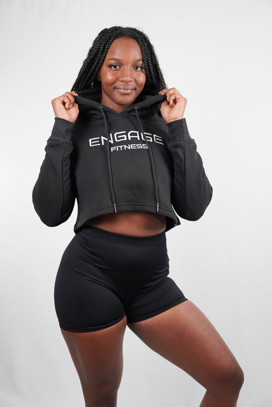 Female Performance Cropped Hoodie Black